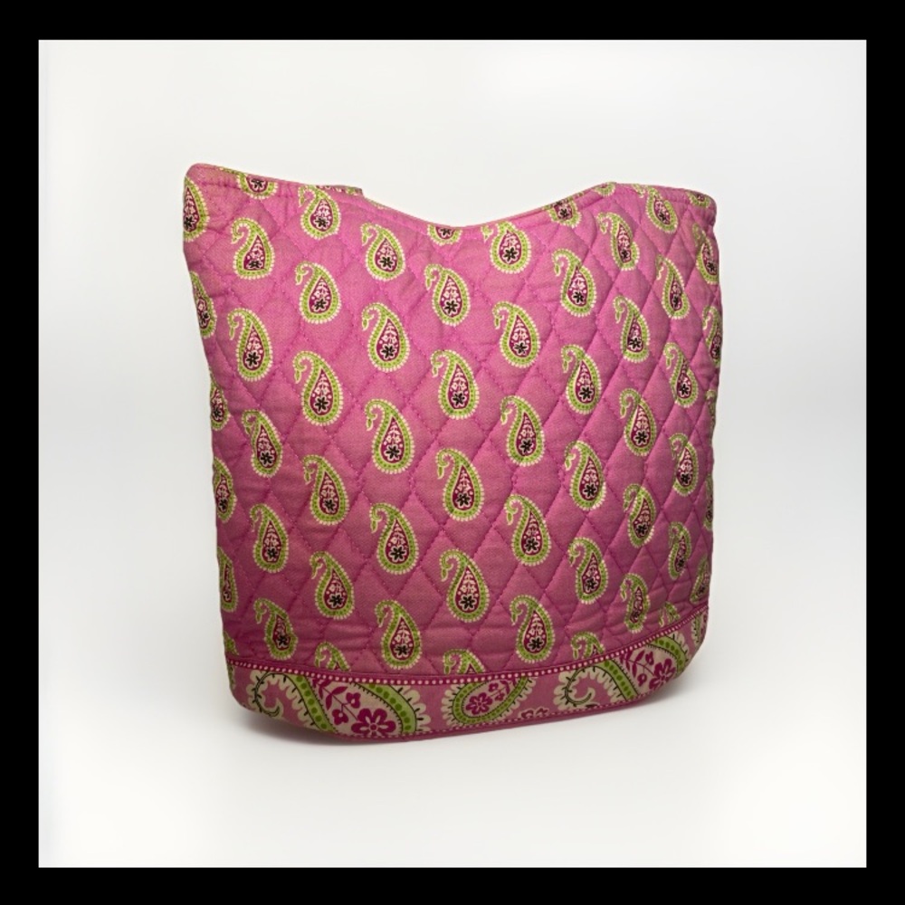 Vera Bradley Quilted Paisley Bermuda Pink Tote Bag Retired Handbag Purse - Picture 4 of 16